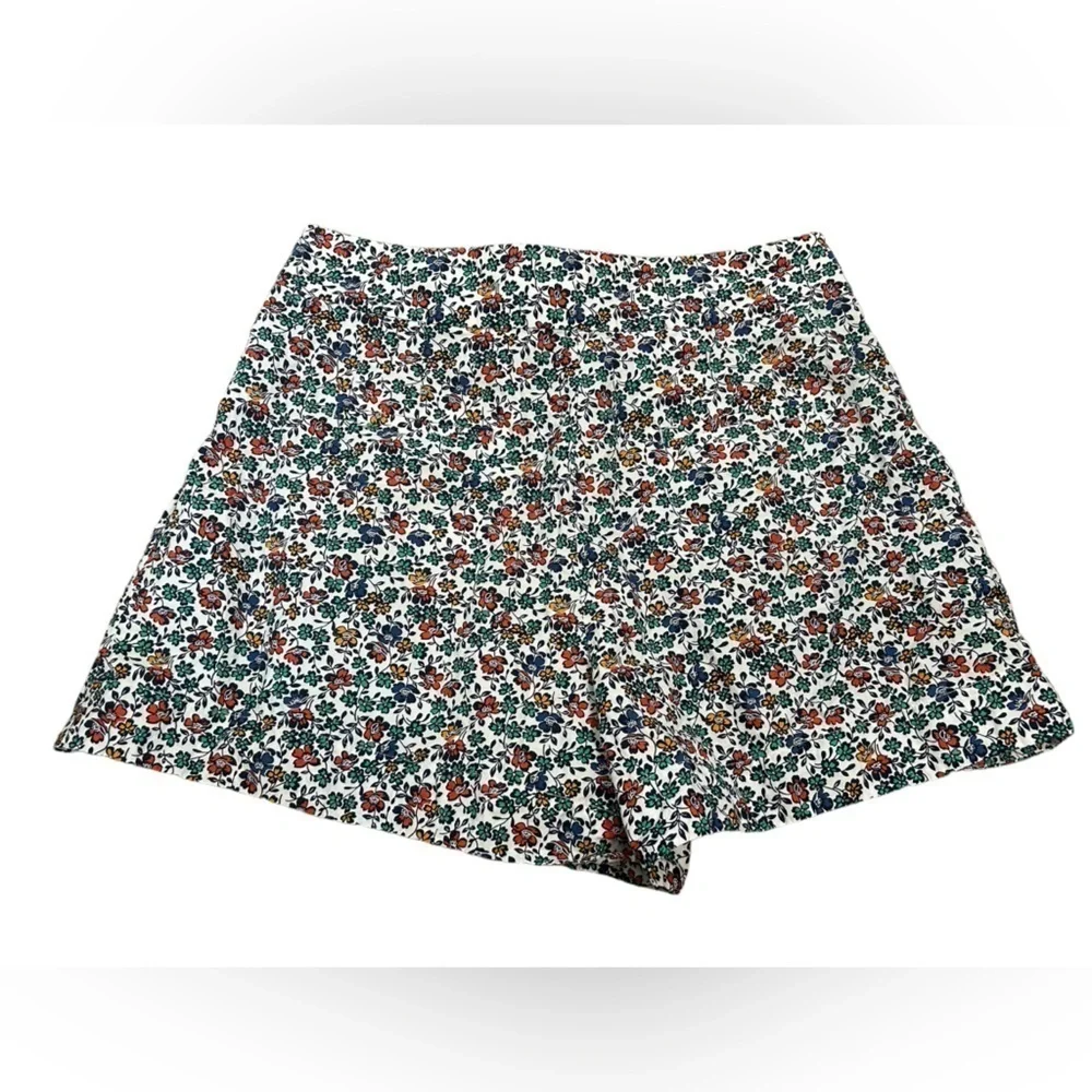 J. Crew Pleated High Rise Waist Tie Belted Floral Shorts Multicolor Size 14